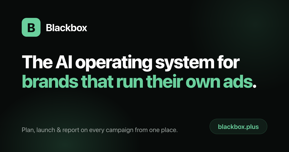 Blackbox — AI runs your campaigns. You stay in control.